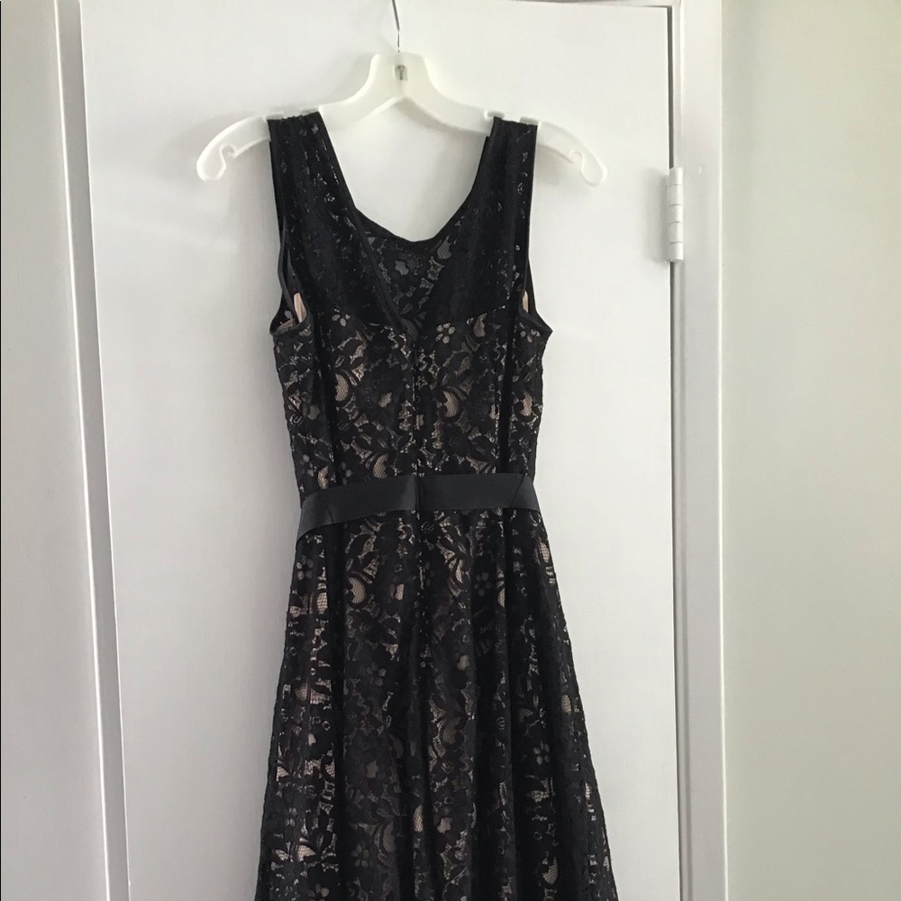 Betsy & Adam black lace tulle dress/ Size 12 - Picture 2 of 8